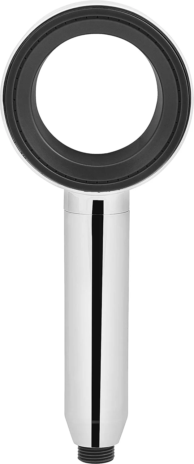 دوش دستی کورنات Leomil TECB3479، قطر 100 میلی متر، روکش کروم، 2 حالت پاشش نرمال و ملایم، ضد رسوب و دارای قطعه کاهنده مصرف آب Eco Head برای دوش و حمام، کروم/خاکستری