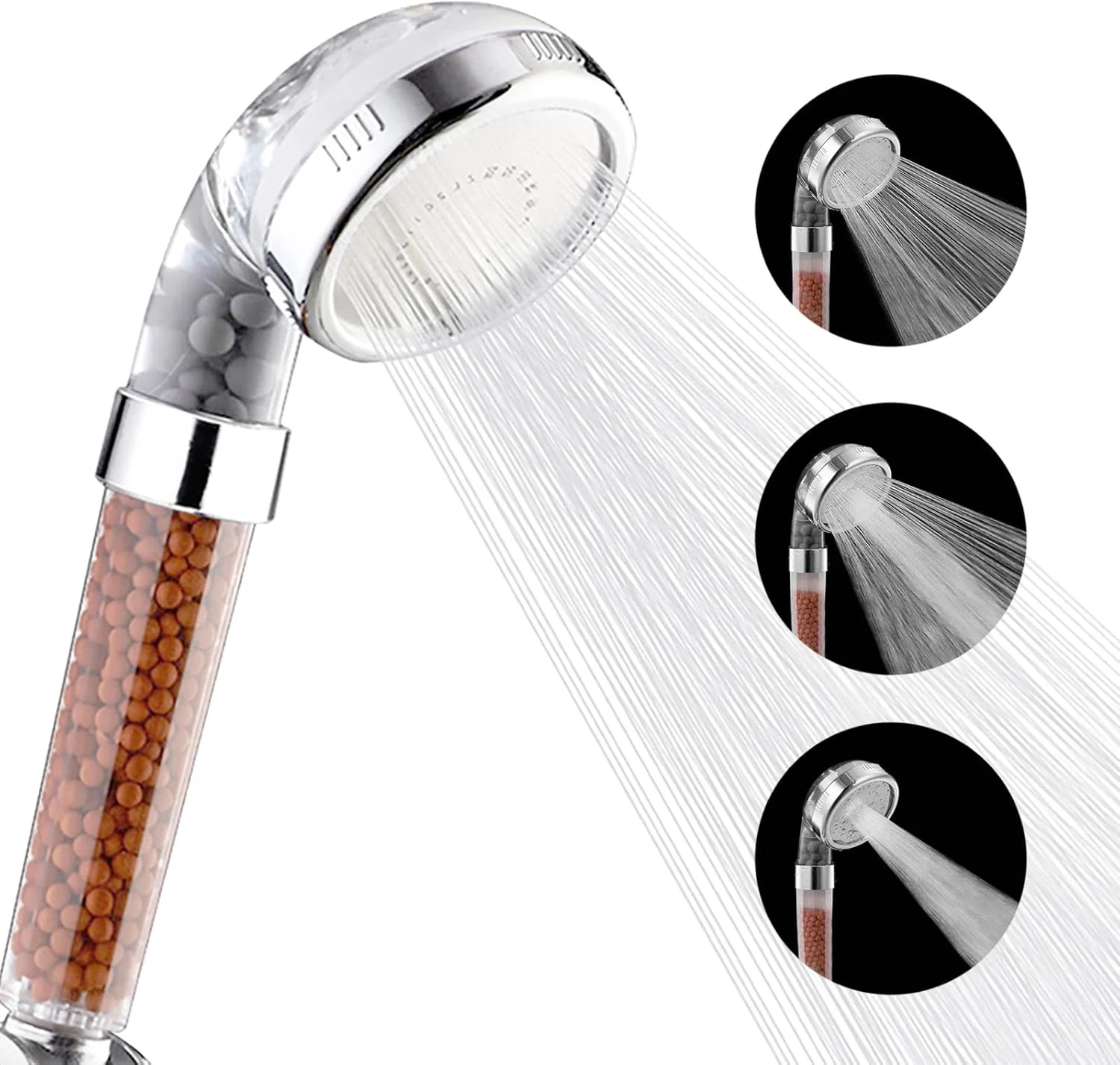 سردوش دستی CZHMD با سیستم فیلتراسیون، اسپری فشار قوی، مهره های فیلتر سنگی صرفه جویی در آب برای پوست و موی خشک