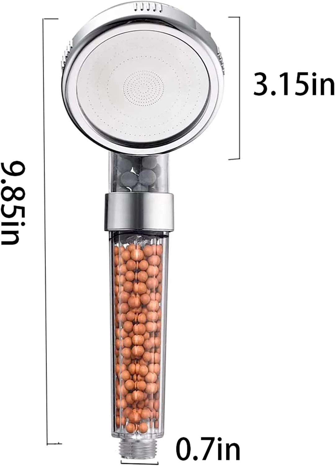 سردوش دستی CZHMD با سیستم فیلتراسیون، اسپری فشار قوی، مهره های فیلتر سنگی صرفه جویی در آب برای پوست و موی خشک