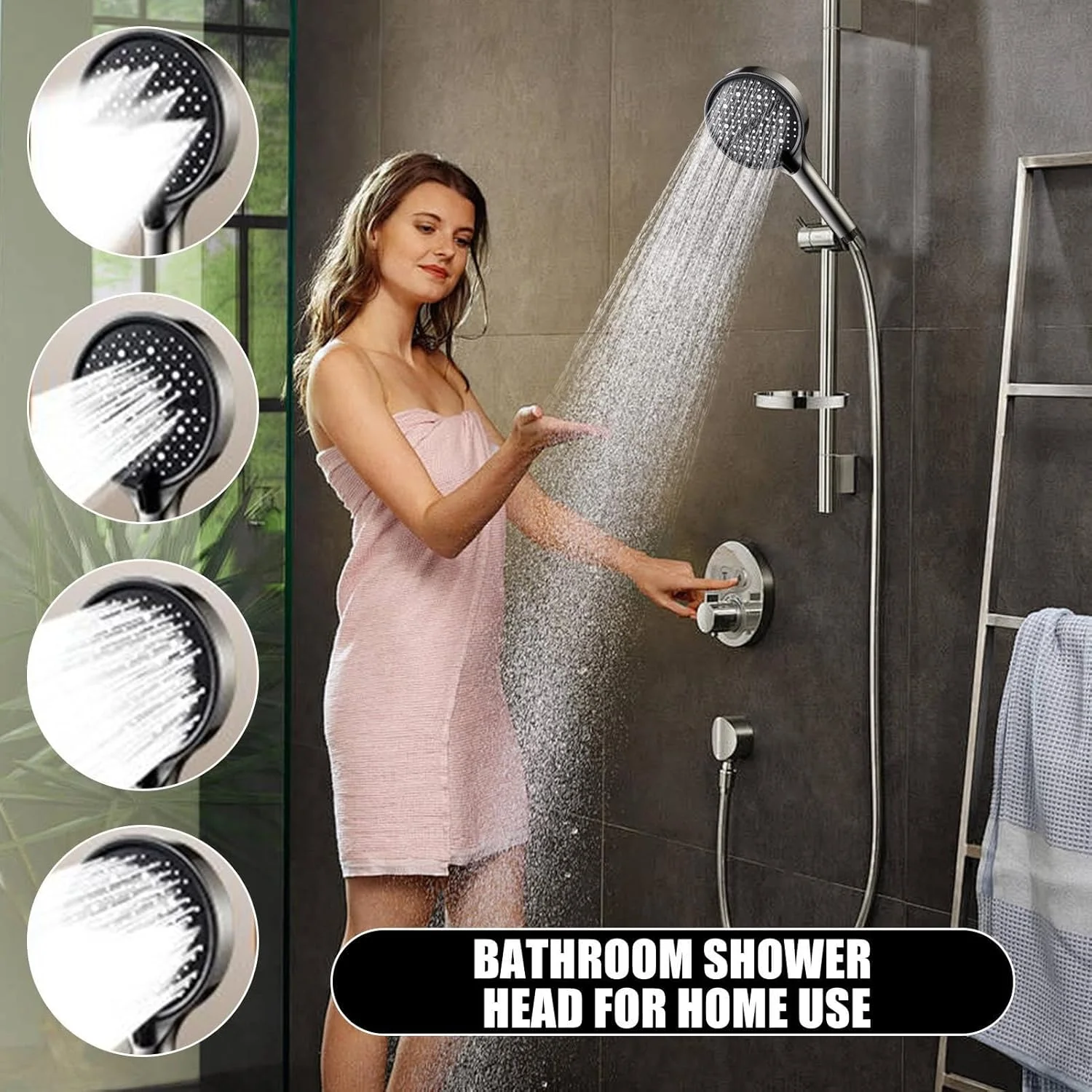 سردوش حمام دستی | شیر سردوش دستی قابل تنظیم - قطعات جایگزین ضد زنگ برای دیوار، آب سخت، استفاده روزانه در منازل مسکونی، آپارتمان ها، شستشوی حیوانات خانگی، حمام کردن خانواده، سالمندان و مستاجران