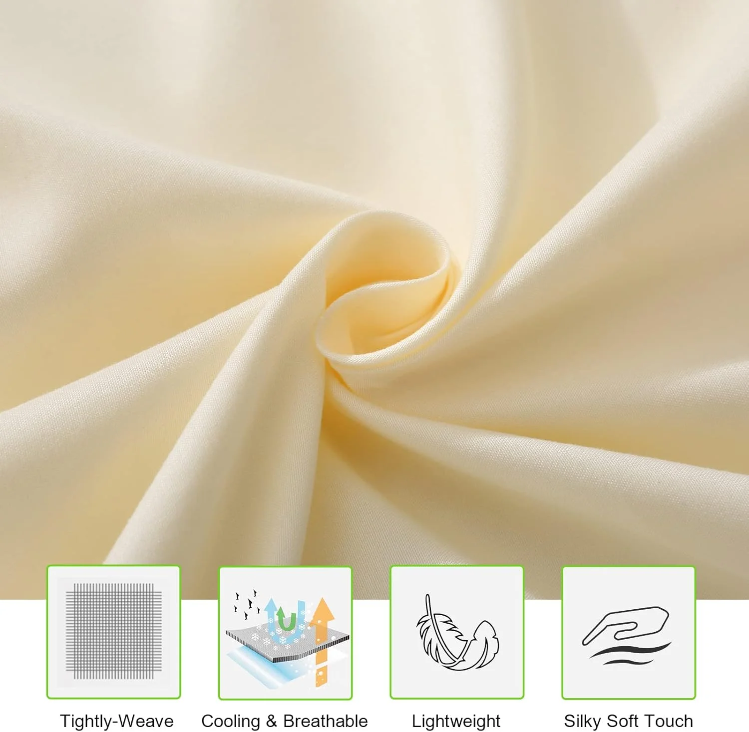 ست ملحفه 4 تکه سایز کویین ILAVANDE - ملحفه های تخت خواب بژ میکروفایبر فوق العاده نرم سری 1800 - بدون چروک و تنفس پذیر - ملحفه های جیب دار عمیق 14 اینچی برای تخت سایز کویین