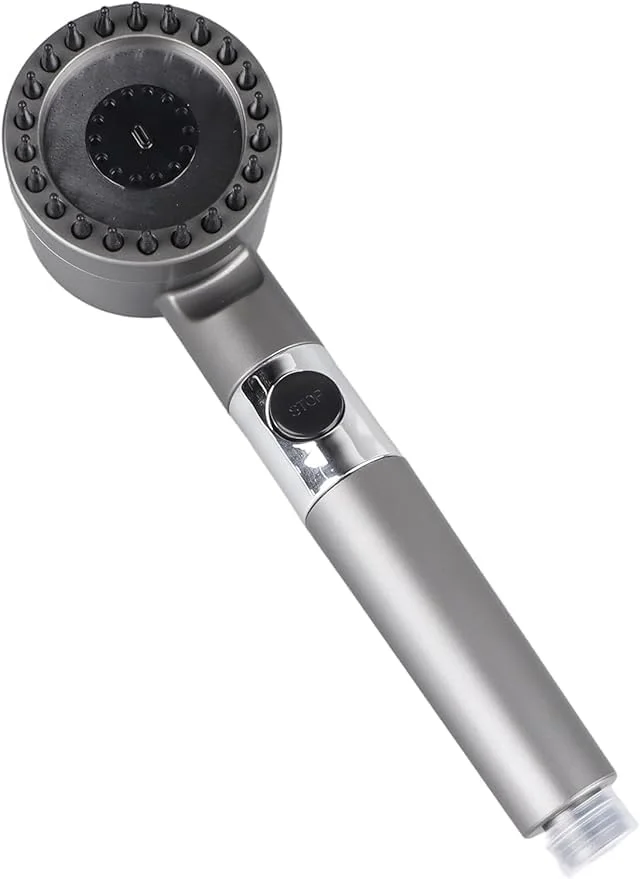 سردوش چند منظوره دستی، نقره ای، حالت های اسپری ماساژ فشار قوی، کنترل جریان آب قابل تنظیم