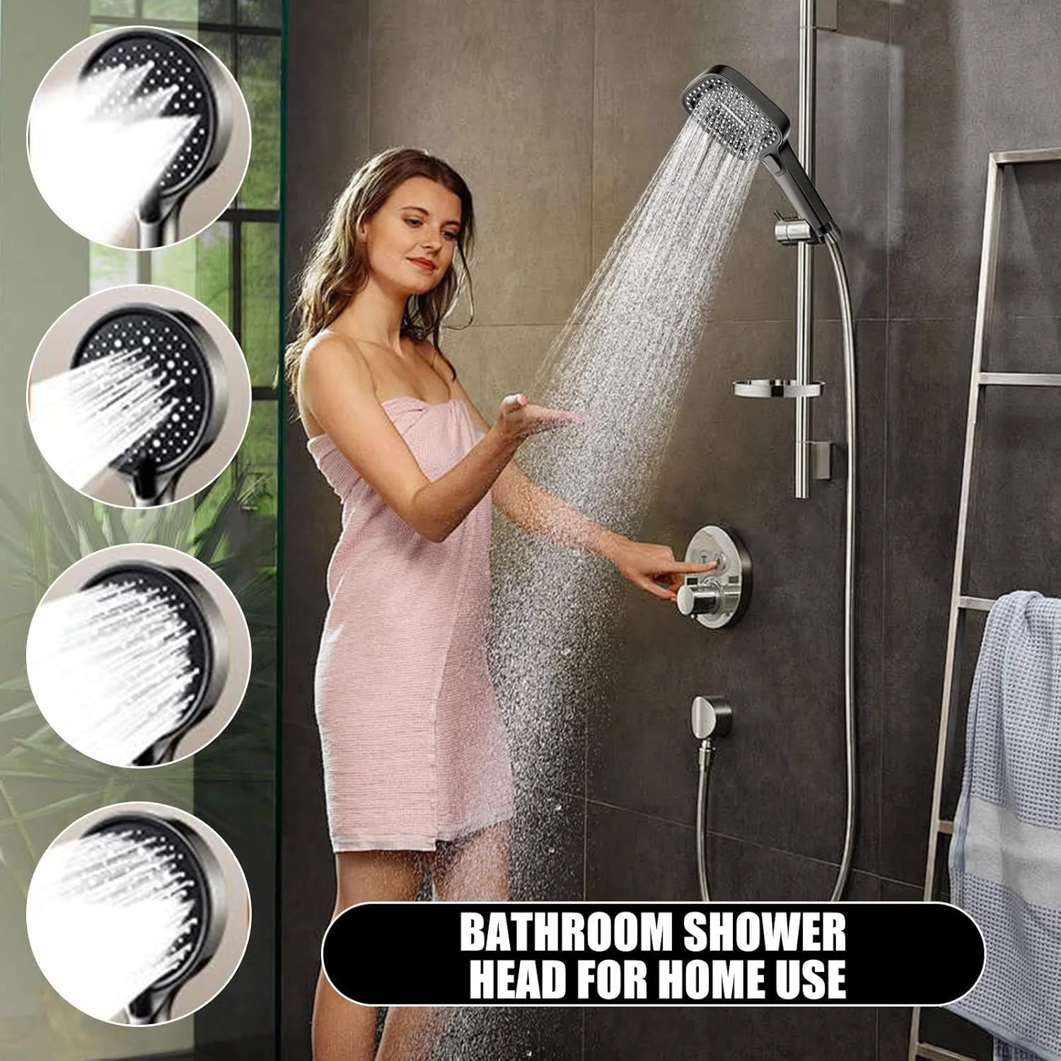 سردوش حمام فشار قوی، سردوش دستی مربعی فشار قوی، لوازم جانبی حمام ضد گرفتگی برای شستشو، نظافت، کودکان، بزرگسالان، حیوانات خانگی، خانه، خوابگاه، آپارتمان