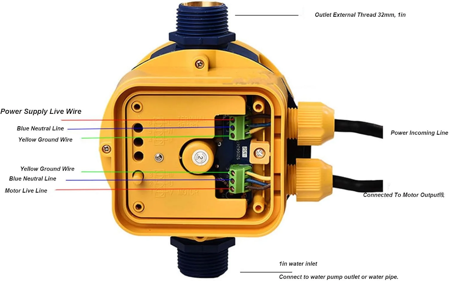 کنترلر اتوماتیک پمپ آب، سوئیچ فشار الکترونیکی، کنترلر اتوماتیک پمپ، 145PSI قابل تنظیم، محافظت در برابر کمبود آب، 1.5bar‑3.0bar ‑240V کنترلر اتوماتیک پمپ آب، سوئیچ فشار الکترونیکی، کنترلر اتوماتیک پمپ، 145PSI قابل تنظیم، محافظت در برابر کمبود آب، 1.5bar‑3.0bar ‑240V