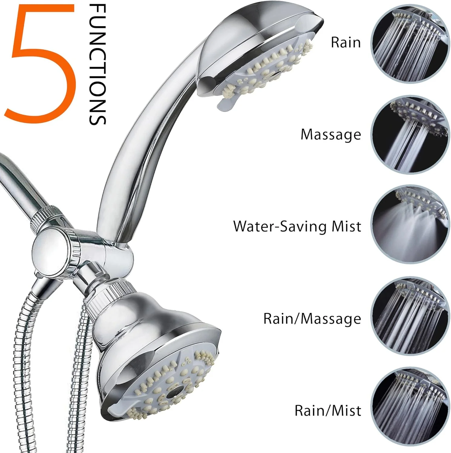 دوش حمام لوکس 19 حالته Dream Spa، سیستم ترکیبی 3 طرفه 2 در 1. ست ترکیبی چند منظوره سردوش/دوش دستی از تولید کننده برتر