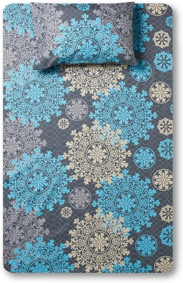 ست ملحفه چاپی ریشا هوم با تراکم بافت 180، جنس پنبه | سایز یک نفره (1 ملحفه + 1 روبالشی) طرح اسلو طوسی | 2 تکه | 147x240 سانتی متر ست ملحفه چاپی ریشا هوم با تراکم بافت 180، جنس پنبه | سایز یک نفره (1 ملحفه + 1 روبالشی) طرح اسلو طوسی | 2 تکه | 147x240 سانتی متر