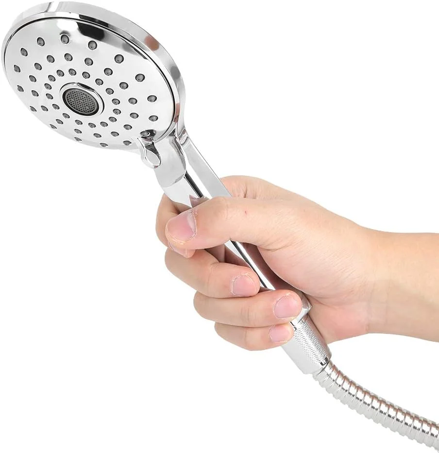 مجموعه سر دوش دستی با آبکاری G12 اینچی به همراه شلنگ و پایه، مهره مسی ABS، مقاوم و بادوام، مقاوم در برابر درجه حرارت بالا، حباب ساز آب نرم، نصب آسان، لوازم جانبی انعطاف پذیر حمام