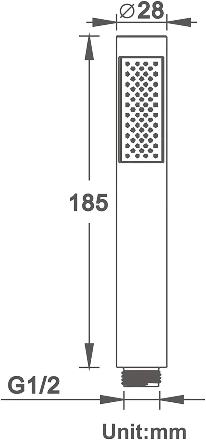 سردوش دستی استوانه‌ای برنجی با خروجی آب سیلیکونی، تک حالته، طلایی تیتانیوم
