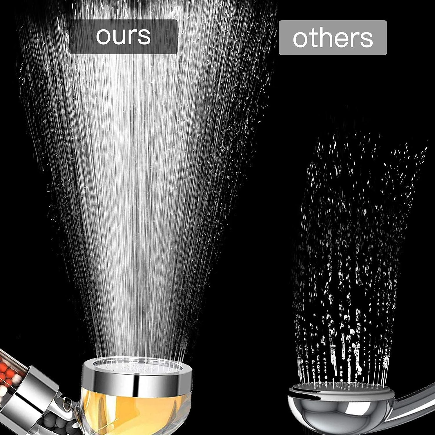 سردوش فیلتر ویتامین C اکسپرس شاپ به همراه 3 عدد بالم تعویضی - سردوش دستی با فشار بالا برای حذف کلر و نرم کردن آب سخت با رایحه مرکبات برای پوست خشک و ریزش مو
