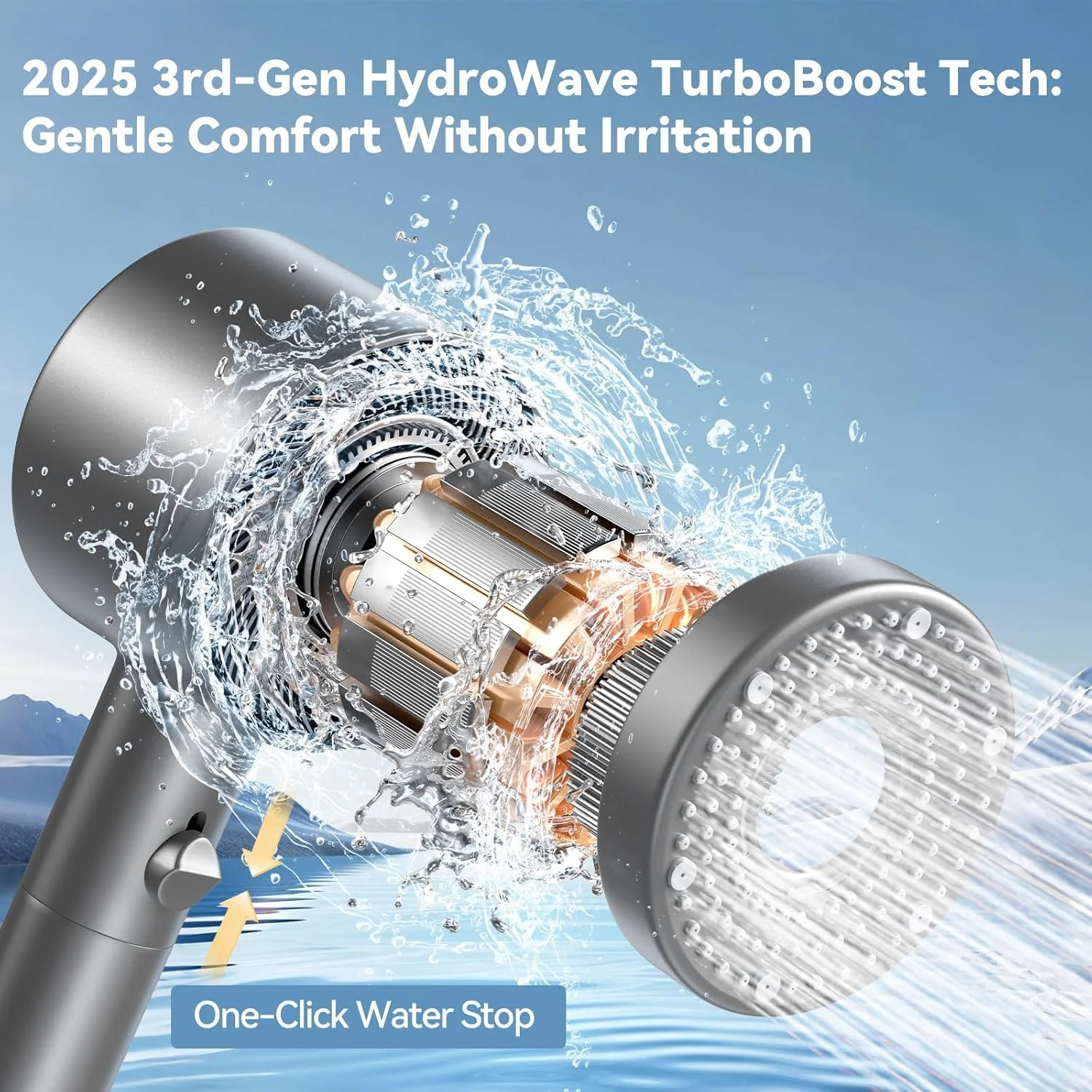 سری دوش فیلتردار با سر دوش دستی، سرهای دوش فشار قوی، جریان آب فشار قوی و حالت های اسپری چندگانه به همراه فیلتر (مشکی)