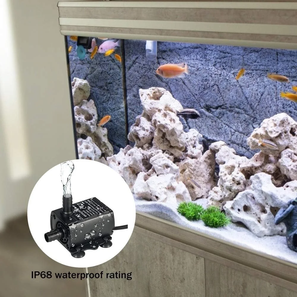 پمپ آب کوچک غوطه ور SYOSI با ظرفیت 250 لیتر در ساعت و ارتفاع عمودی 2 متر - پمپ چرخشی فوق العاده بی صدا برای آکواریوم، مخزن ماهی و فواره پمپ آب کوچک غوطه ور SYOSI با ظرفیت 250 لیتر در ساعت و ارتفاع عمودی 2 متر - پمپ چرخشی فوق العاده بی صدا برای آکواریوم، مخزن ماهی و فواره
