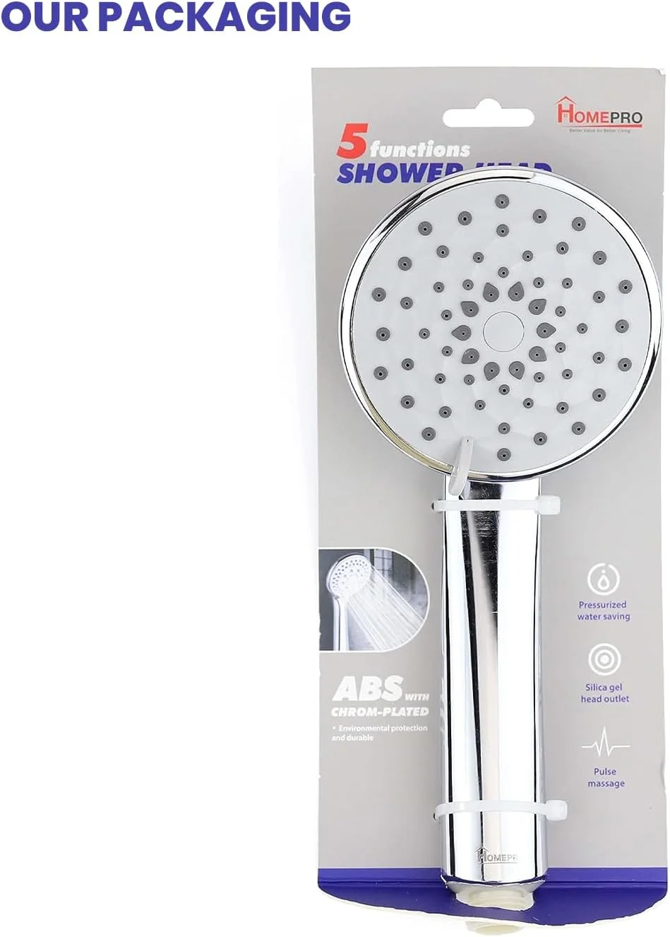 سردوش حمام HomePro با 5 حالت، سردوش دستی فشار قوی قابل تنظیم - نازل سیلیکونی با گرید غذایی - سردوش های یونیورسال - کروم فوق العاده نازک بهترین سردوش تقویت کننده فشار سردوش حمام HomePro با 5 حالت، سردوش دستی فشار قوی قابل تنظیم - نازل سیلیکونی با گرید غذایی - سردوش های یونیورسال - کروم فوق العاده نازک بهترین سردوش تقویت کننده فشار