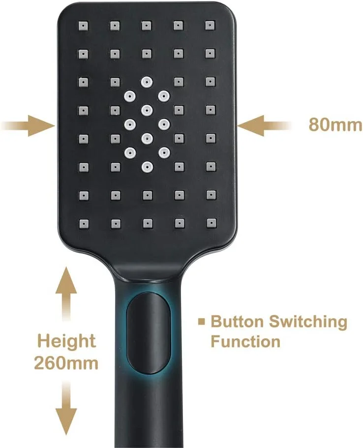 ست دوش دستی 3 حالته با میله لغزنده، ست سر دوش دستی جهانی، سر دوش فشار قوی با شلنگ استیل 1.5 متری