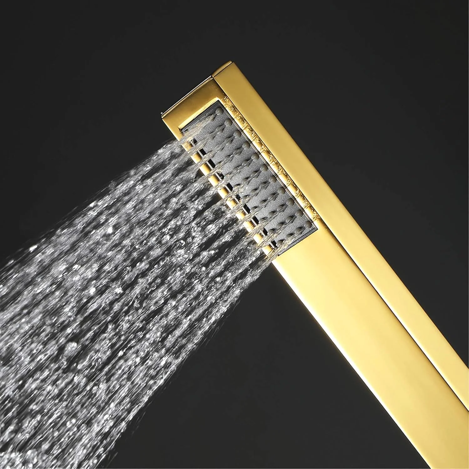 سردوش دستی GaRcan، سردوش مربعی برنجی، سردوش دستی صرفه جویی در آب، سردوش دستی تک حالته بارانی با خروجی آب سیلیکونی، طلایی زیرکونیوم برس خورده