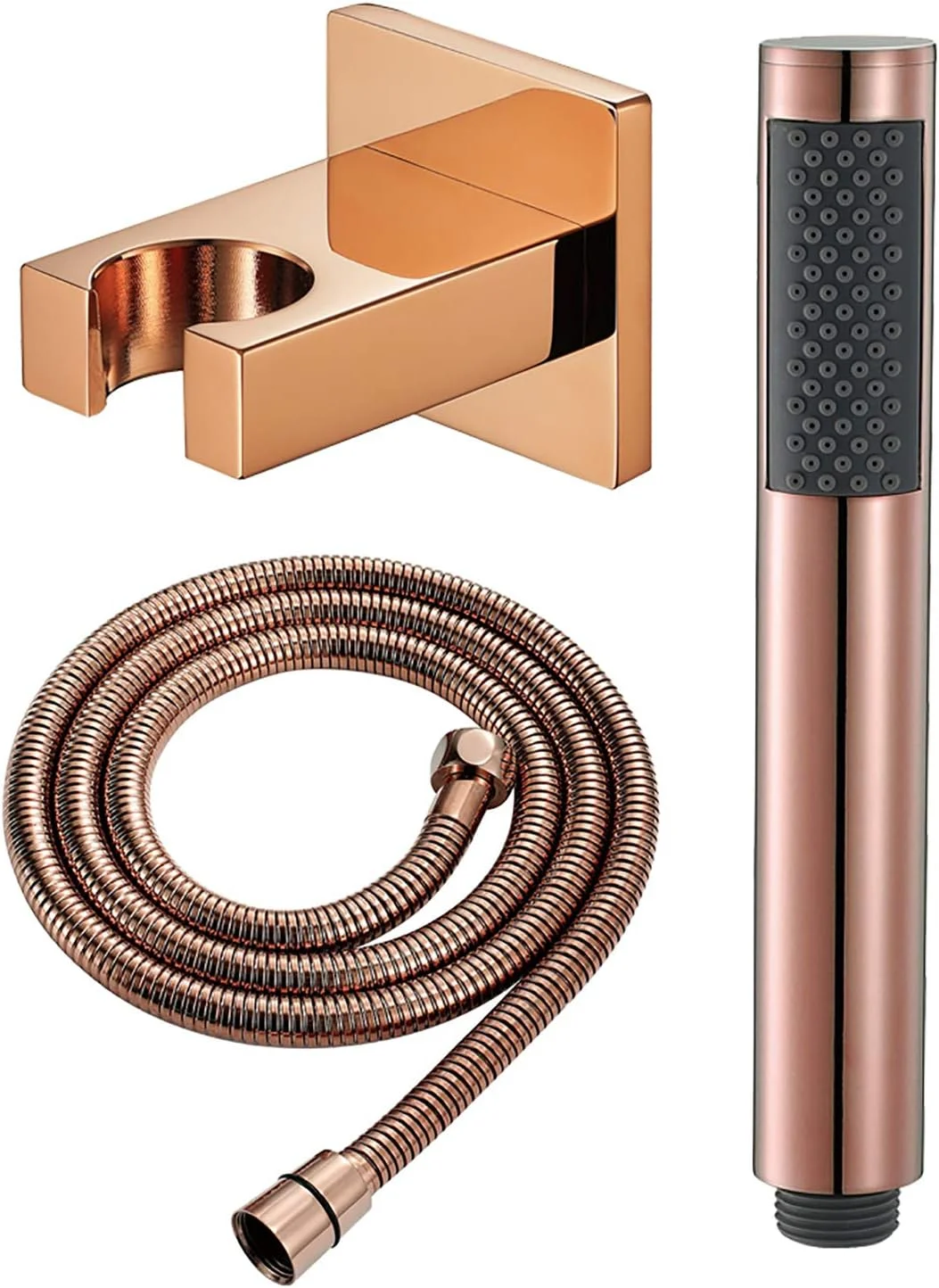 مجموعه سر دوش دستی GaRcan با شلنگ، سر دوش برنجی گرد صرفه جویی در آب با نگهدارنده برنجی، تیتانیوم