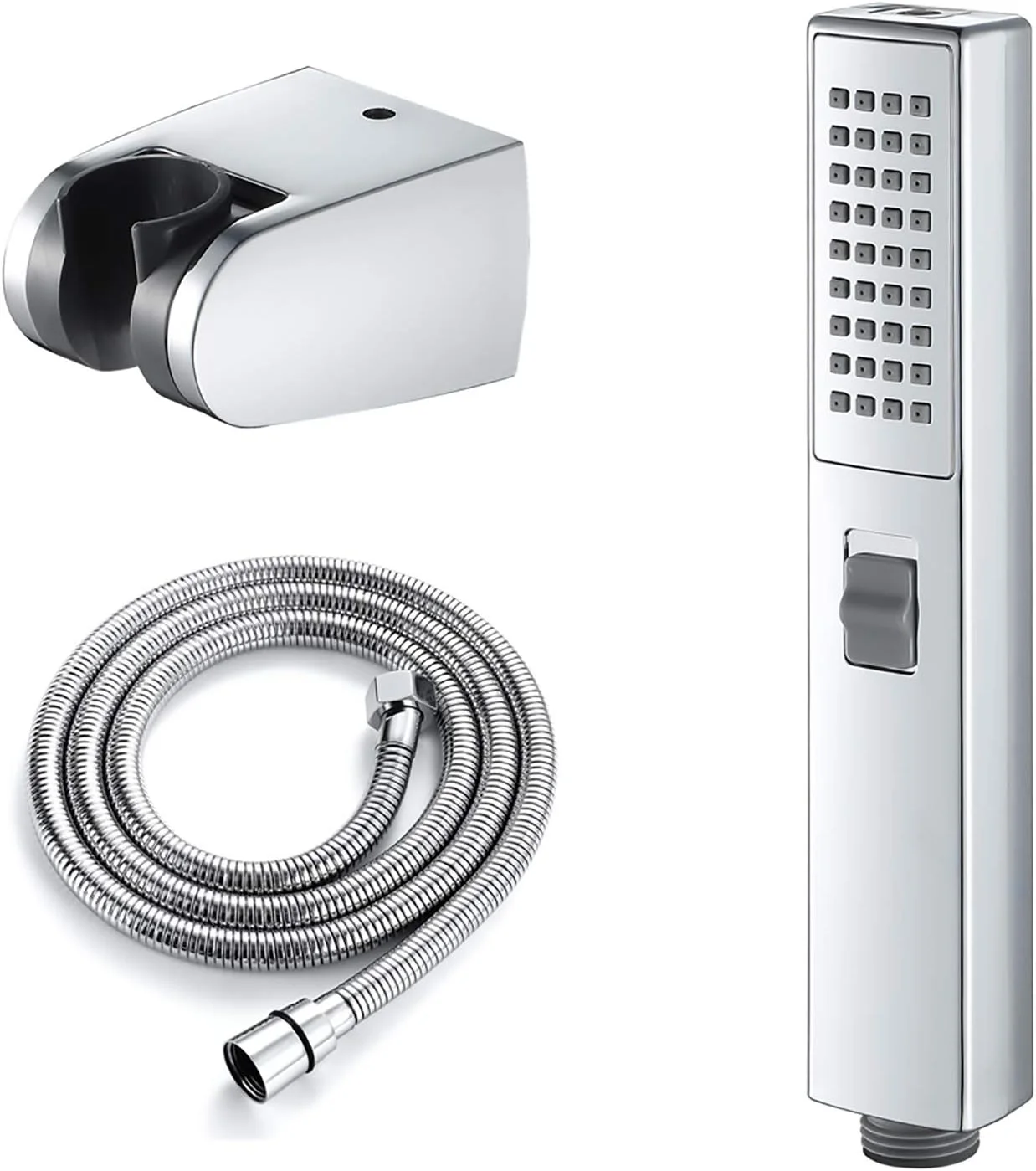 مجموعه سردوش دستی GaRcan، سردوش مربعی ABS با قابلیت صرفه جویی در آب، سردوش دستی با دو عملکرد، به همراه شلنگ و نگهدارنده، مشکی