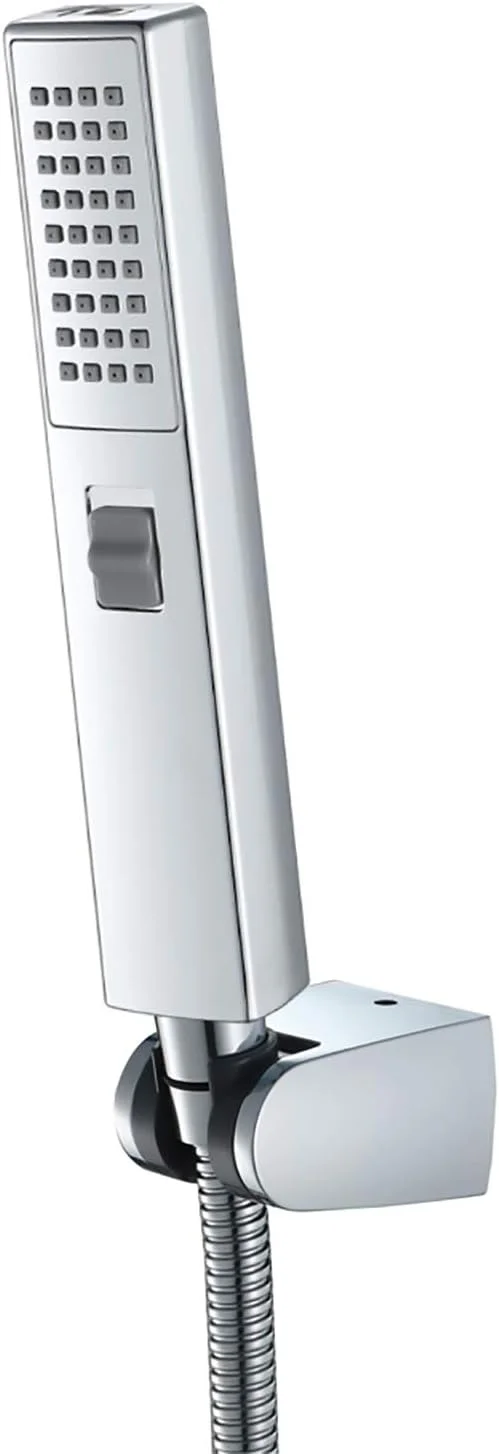 مجموعه سردوش دستی GaRcan، سردوش مربعی ABS با قابلیت صرفه جویی در آب، سردوش دستی با دو عملکرد، به همراه شلنگ و نگهدارنده، مشکی