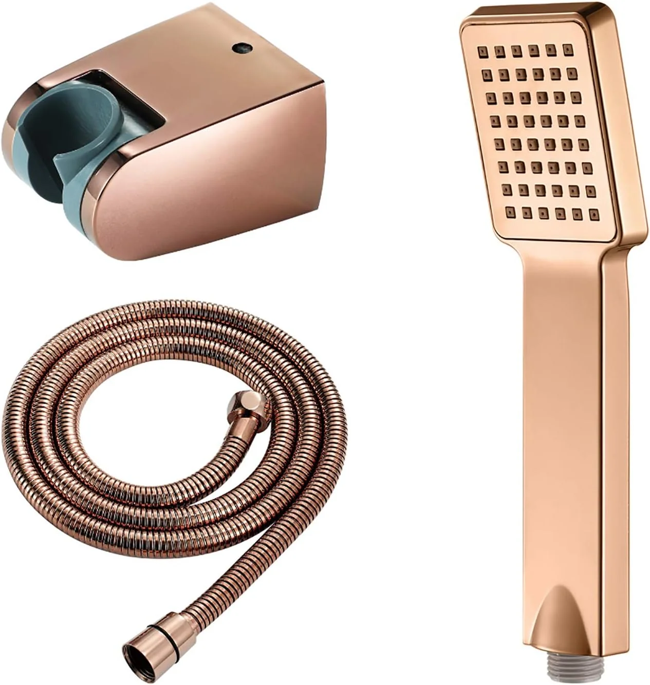 مجموعه سردوش دستی GaRcan، سردوش مربعی ABS صرفه جویی در آب با شلنگ دوش استیل ضد زنگ 1.5 متری و نگهدارنده ABS، رزگلد