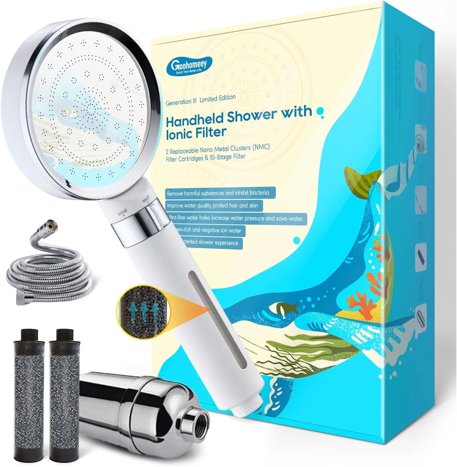 سردوش دستی ممتاز با مجموعه فیلتر یونی | فیلتر دوش 15 مرحله ای (مجموعه سردوش و فیلتر دوش) سردوش دستی ممتاز با مجموعه فیلتر یونی | فیلتر دوش 15 مرحله ای (مجموعه سردوش و فیلتر دوش)