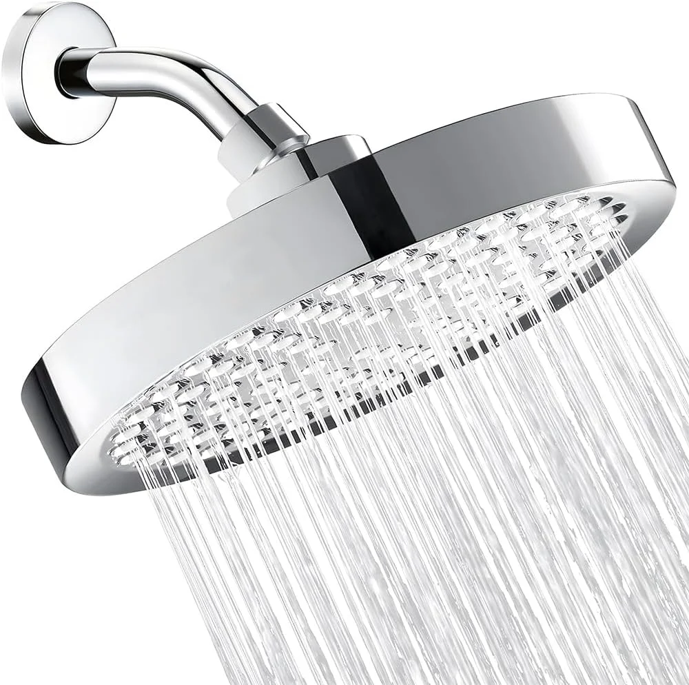 سردوش حمام 15.2 سانتی متری، نصب آسان، فشار قوی، ثابت، مناسب برای ارتقا و تعویض حمام، سردوش مدرن قابل تنظیم برای سردوش های حمام - نقره ای سردوش حمام 15.2 سانتی متری، نصب آسان، فشار قوی، ثابت، مناسب برای ارتقا و تعویض حمام، سردوش مدرن قابل تنظیم برای سردوش های حمام - نقره ای