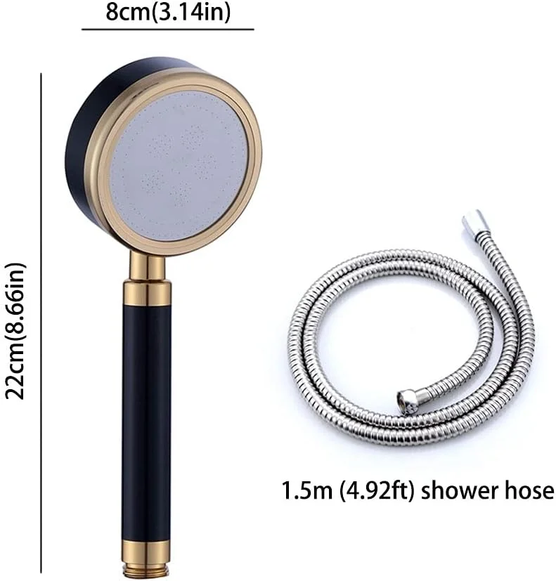 سردوش دستی GRFIT، سردوش آلومینیومی فشرده حمام، سردوش دستی 8.66 اینچی با رابط جهانی، قابل جدا شدن و شستشو (رنگ: D، سایز: 1)