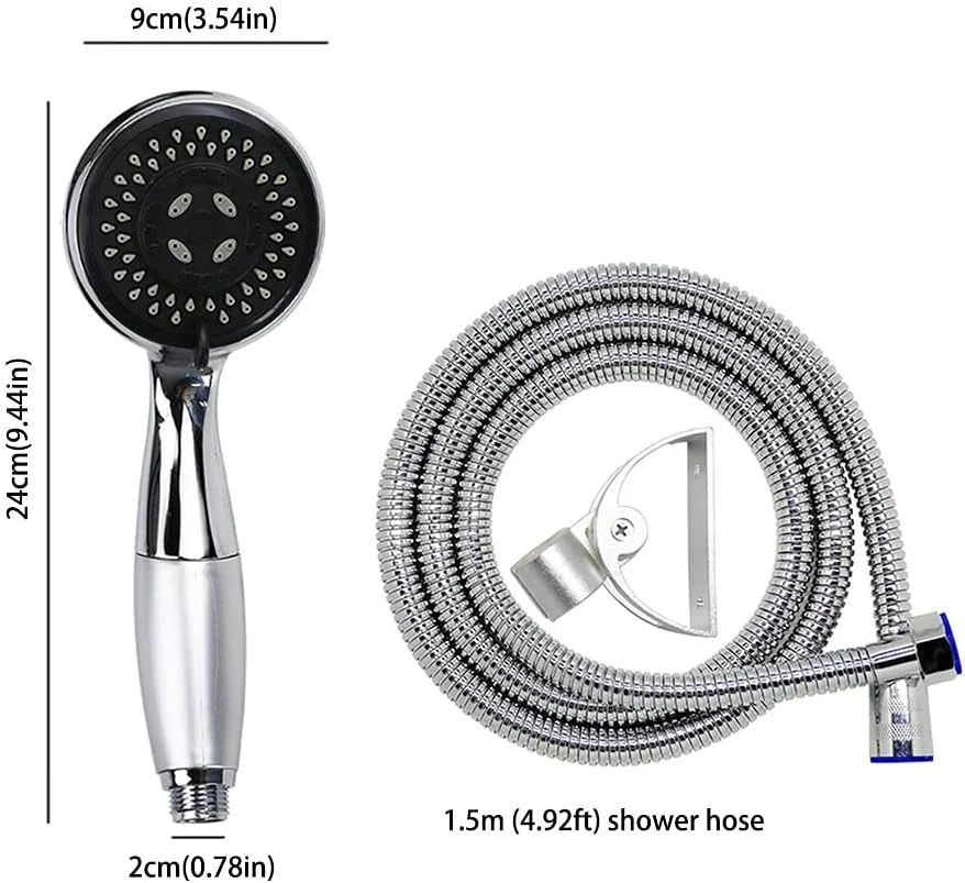 سردوش دستی GRFIT با 3 حالت پاشش، مناسب برای حمام و منزل، با رابط جهانی (سایز E)
