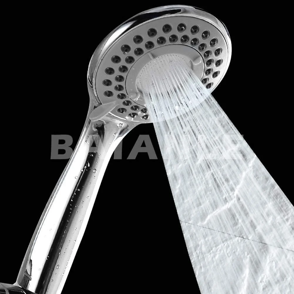 دوش دستی Guomipai، سردوش حمام، نصب دیواری، 3 حالت، پلاستیک ABS کروم، صرفه جویی در آب، سردوش گرد دستی، مجموعه نگهدارنده