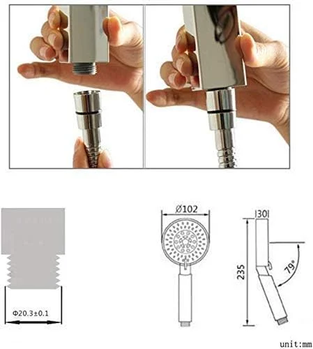 سردوش حمام فشار قوی کروم مربعی طرح بارانی به همراه کیسه و اسپری صرفه جویی در آب