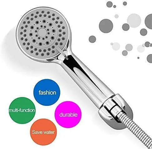 دوش دستی Guomipai، سر دوش با 3 حالت صرفه جویی در آب ABS کروم، مجموعه سر دوش دستی تحت فشار، شلنگ استیل و پایه نگهدارنده
