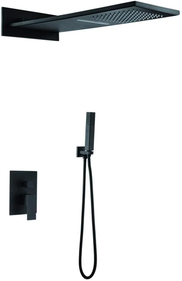 دوش دستی GZDcjsc لوازم جانبی حمام، سر دوش فشار قوی مشکی، ست دوش حمام مخفی