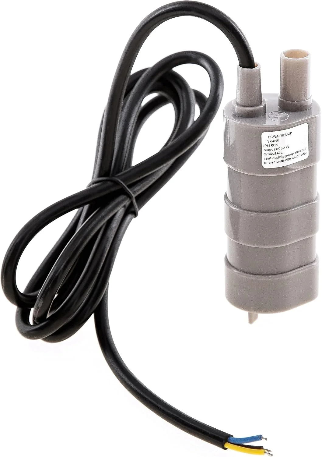 پمپ آب غوطه ور کوچک 12 ولت DC با جریان 1.2 آمپر، ارتفاع پمپاژ 5 متر و دبی 600 لیتر در ساعت