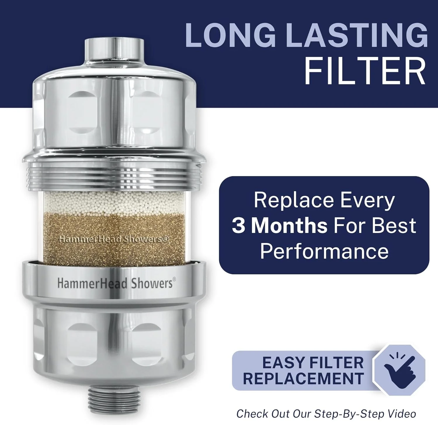 فیلتر دوش تمام فلزی HammerHead Showers® - فیلترهای دوش فشار قوی جهانی برای حذف مواد شیمیایی سمی - فیلتر دوش KDF، هدف قرار دادن کلر و فلزات سنگین - فیلتر سر دوش