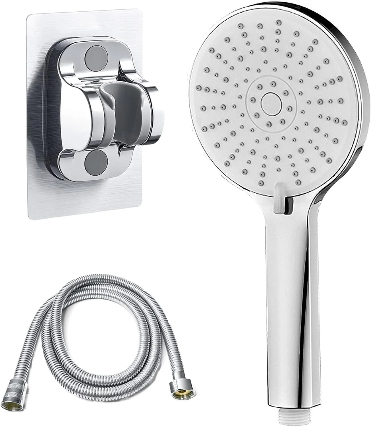 دوش دستی، دوش پنل بزرگ 4.7 اینچی، دوش دستی صرفه جویی در آب، 5 حالت قابل تنظیم آب، با براکت و شلنگ بدون نیاز به سوراخکاری