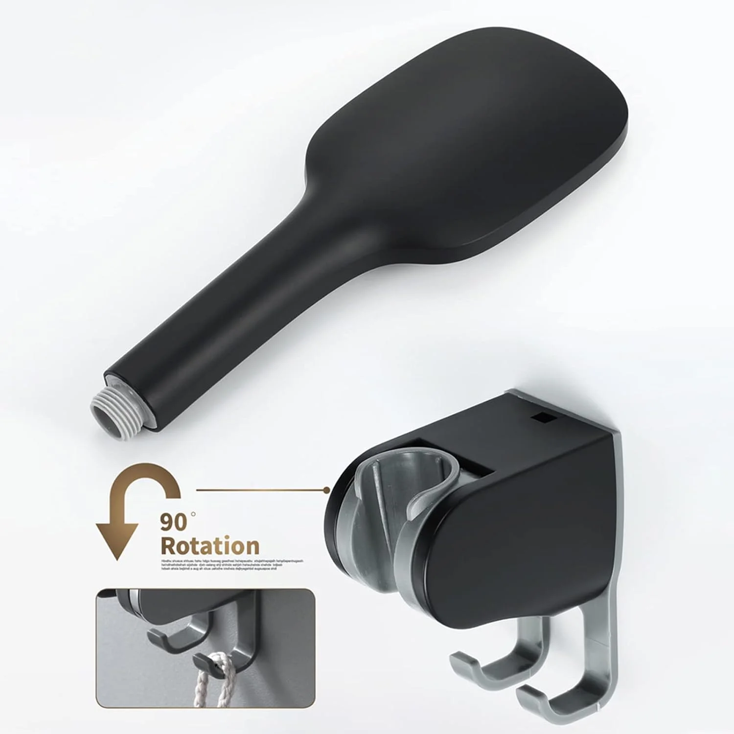 سری دوش دستی ABS با فشار بالا، 3 حالته، به همراه شلنگ 150 سانتی‌متری و پایه قابل تنظیم