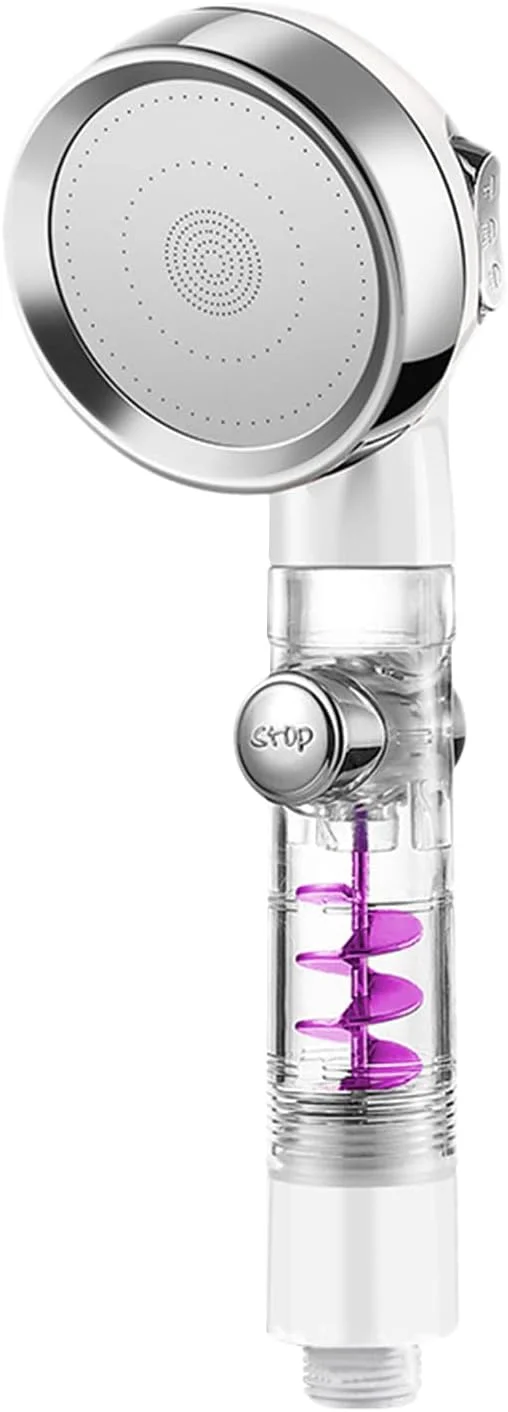 سردوش دستی J/E با فن توربو، کلید روشن/خاموش و مکث، 3 حالت، سردوش فشار قوی G1/2 صرفه جویی در آب، جایگزین سردوش دستی حمام