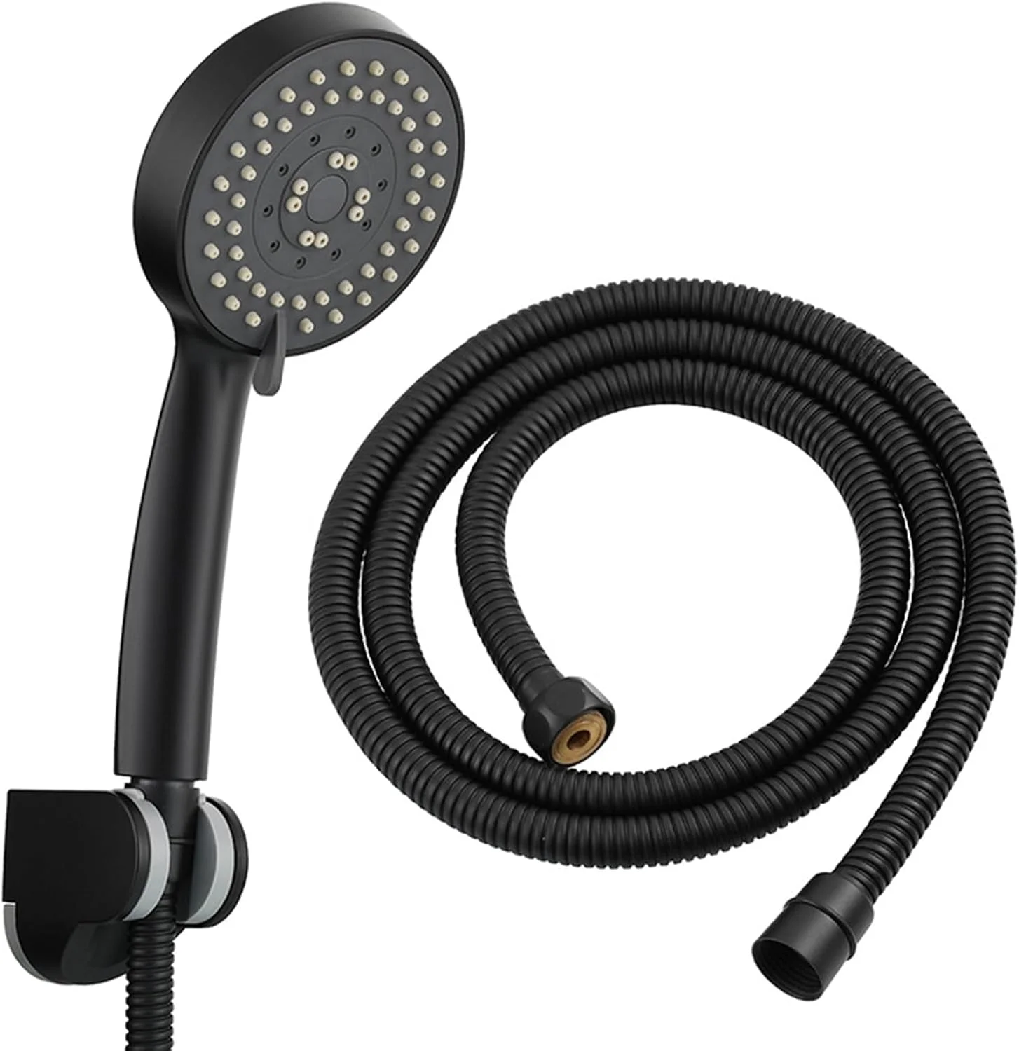 دوش دستی 5 حالته با فشار قوی به همراه شلنگ استیل 1.5 متری و پایه دیواری ABS