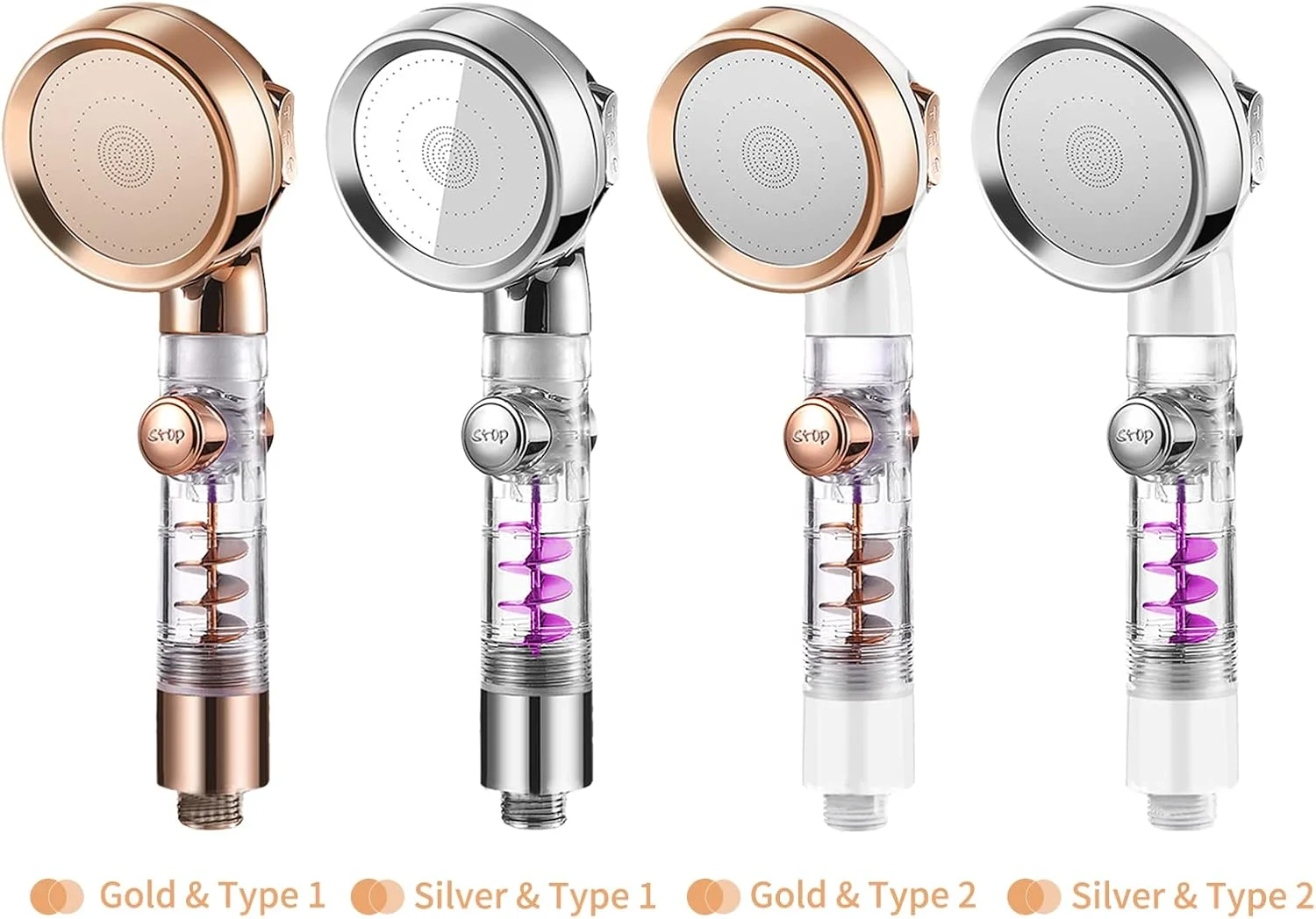 سردوش دستی J/E با فن توربو، دکمه توقف روشن/خاموش و 3 حالت تنظیم فشار قوی، سردوش حمام G1/2 صرفه جویی در آب، جایگزین سردوش دستی حمام