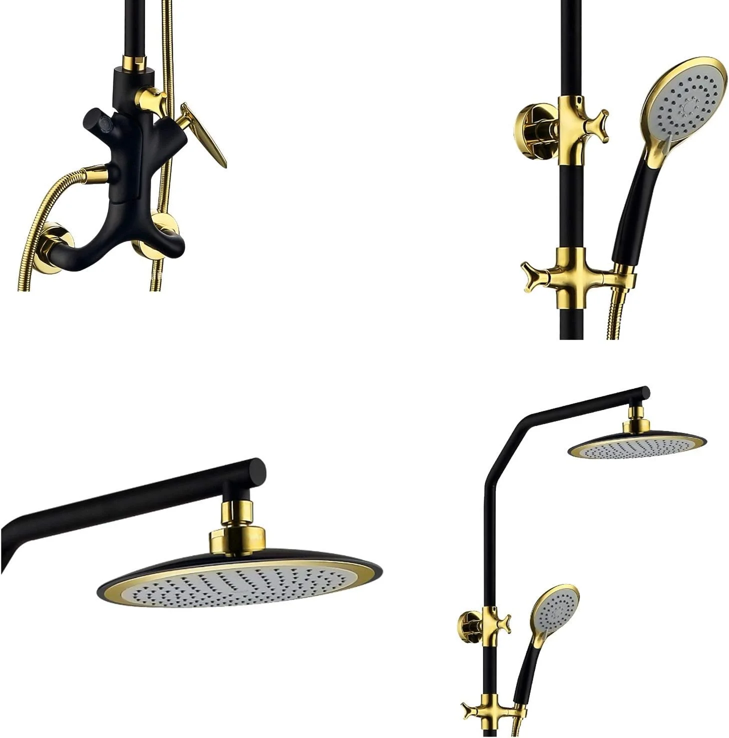 ست سر دوش دستی با سیستم دوش بارانی متعادل کننده فشار، شیر دوش 3 حالته، نصب آسان، سر دوش حمام کامل