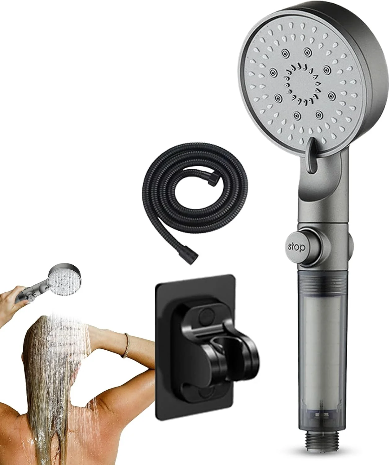 سردوش دستی، سردوش دستی صرفه جویی در آب | لوازم جانبی سردوش حمام با شلنگ و براکت برای اسپا، هتل، آپارتمان، مسافرت، استراحتگاه، RV سردوش دستی، سردوش دستی صرفه جویی در آب | لوازم جانبی سردوش حمام با شلنگ و براکت برای اسپا، هتل، آپارتمان، مسافرت، استراحتگاه، RV