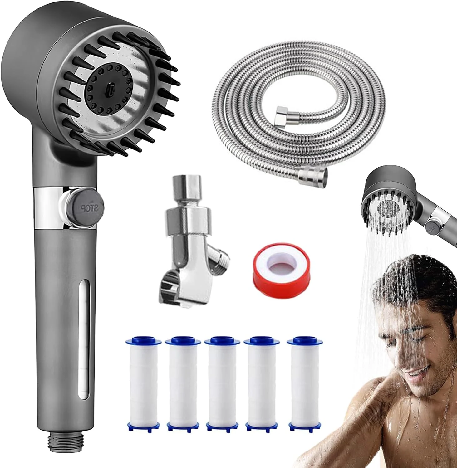 سردوش دستی با حالت های پاشش مختلف، سردوش حمام با قابلیت تنظیم | طراحی ارگونومیک و قابل تنظیم برای حمام، خوابگاه، منزل و هتل سردوش دستی با حالت های پاشش مختلف، سردوش حمام با قابلیت تنظیم | طراحی ارگونومیک و قابل تنظیم برای حمام، خوابگاه، منزل و هتل