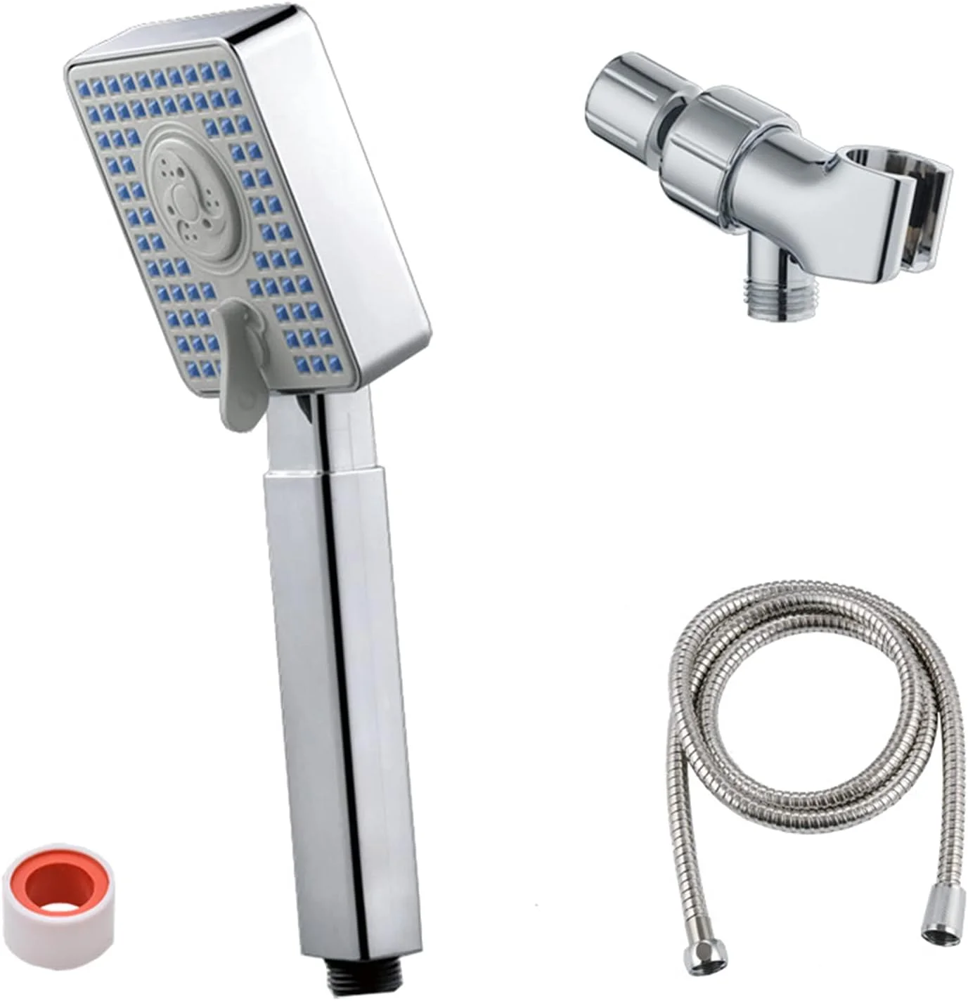 سری دوش دستی با پایه دوش و شلنگ دوش ABS فشار قوی، نصب آسان با پایه توپی چرخان قابل تنظیم