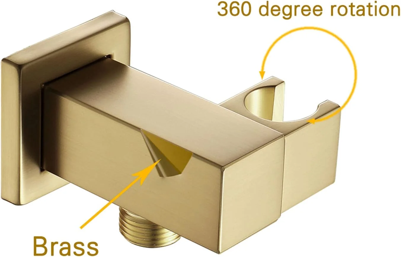 سری دوش دستی طلایی برس خورده، سر دوش با فشار آب بالا و صرفه جویی در مصرف آب، سر دوش مدرن 3 حالته با پایه برنجی قابل تنظیم و شلنگ استیل ضد زنگ
