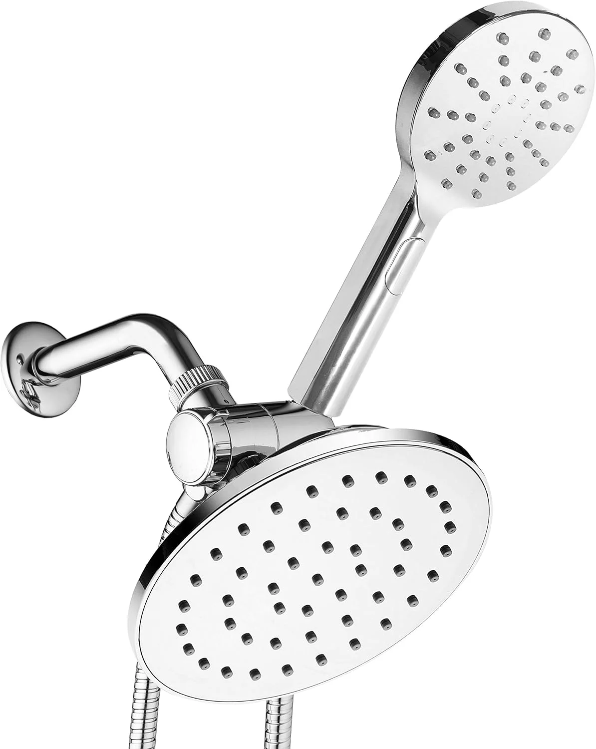 سردوش بارانی و دستی آکوا اسپا 6 اینچی. دکمه کنترل جریان فشاری مناسب برای عملکرد آسان با یک دست. تنظیمات جریان را با همان دست تغییر دهید! کروم ممتاز