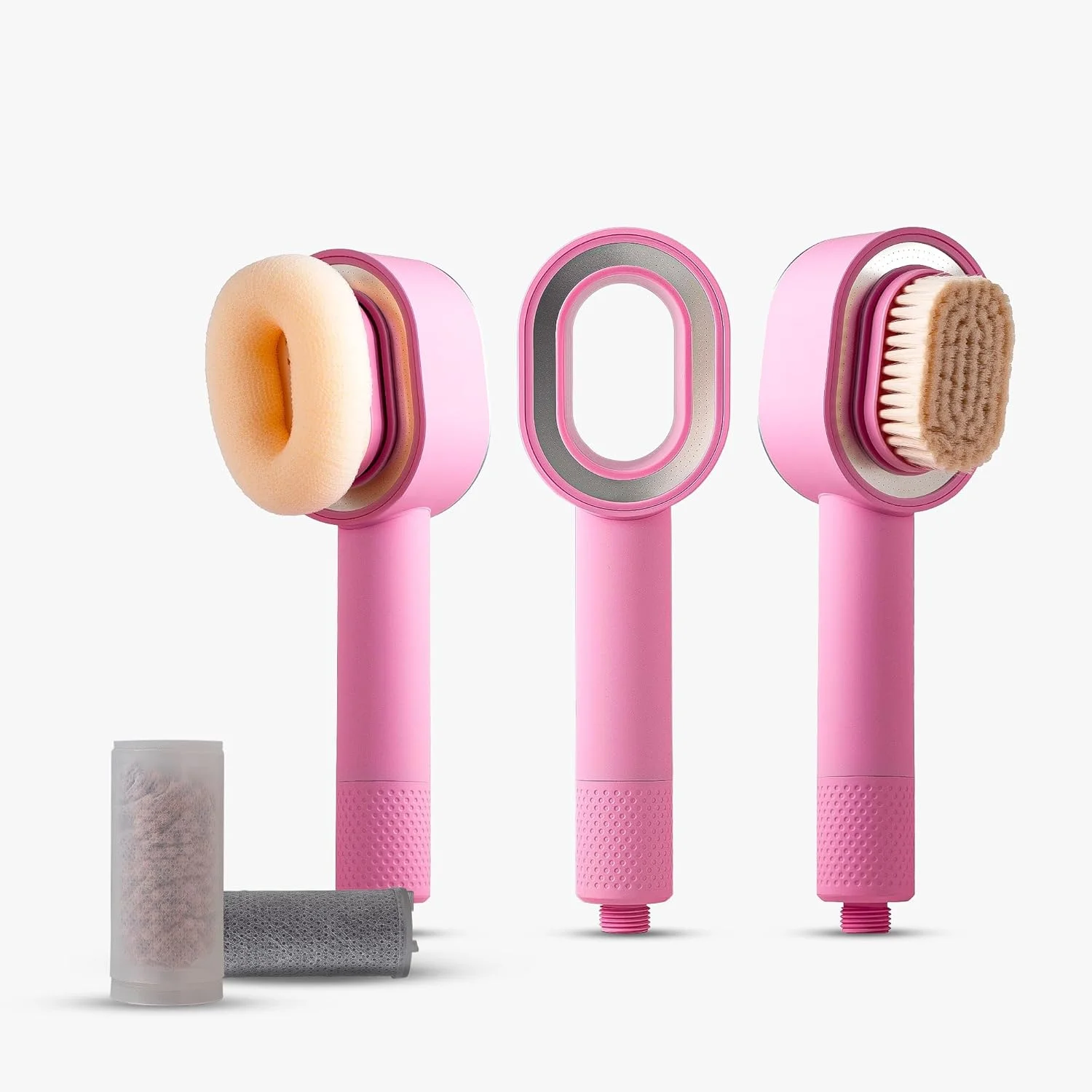 سردوش فیلتردار دستی آکوآرا برای جذب آلاینده ها، حذف کلر و فلزات، نرم کردن پوست و مرطوب کنندگی - فشار قوی - (ACF) - فیلتر یونی - صورتی