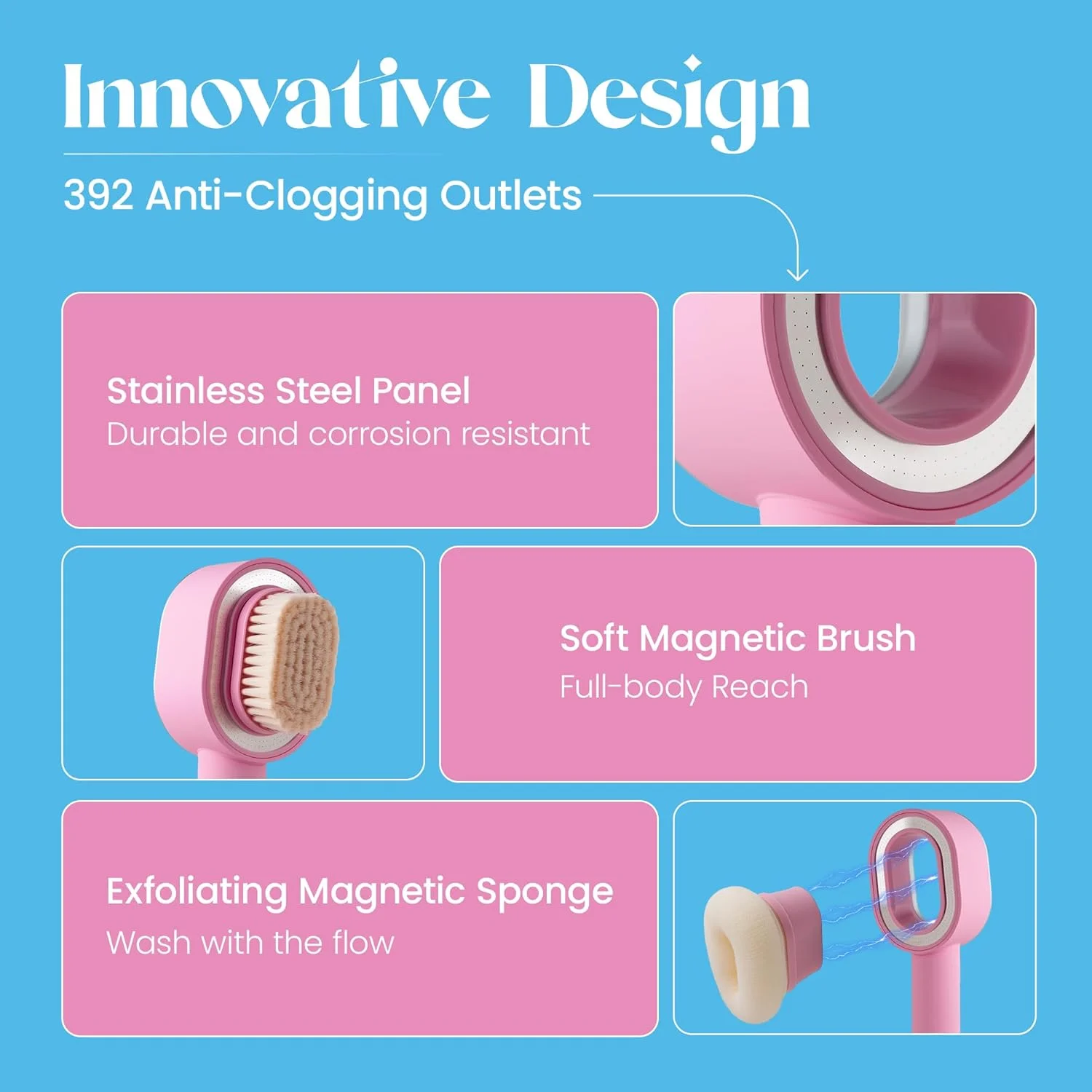 سردوش فیلتردار دستی آکوآرا برای جذب آلاینده ها، حذف کلر و فلزات، نرم کردن پوست و مرطوب کنندگی - فشار قوی - (ACF) - فیلتر یونی - صورتی سردوش فیلتردار دستی آکوآرا برای جذب آلاینده ها، حذف کلر و فلزات، نرم کردن پوست و مرطوب کنندگی - فشار قوی - (ACF) - فیلتر یونی - صورتی