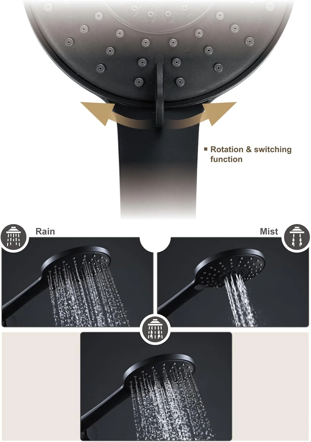 دوش دستی مشکی مات با سه حالت پاشش آب، سر دوش ABS جداشدنی، نصب دیواری، فشار قوی، به همراه شلنگ 150 سانتی متری دوش دستی مشکی مات با سه حالت پاشش آب، سر دوش ABS جداشدنی، نصب دیواری، فشار قوی، به همراه شلنگ 150 سانتی متری