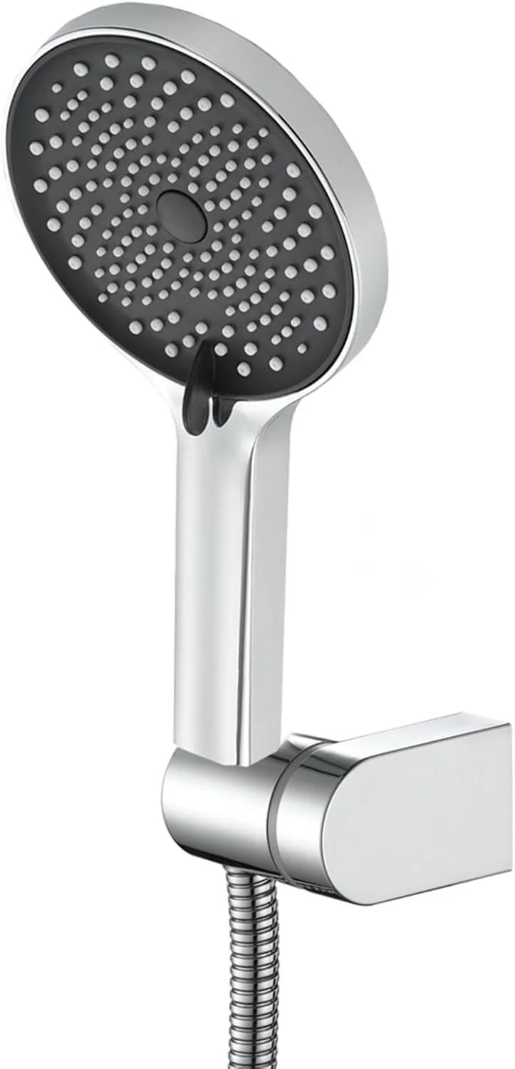 سردوش دستی با سه حالت پاشش، فشار قوی، قابل جدا شدن، نصب دیواری، ABS به همراه شلنگ استیل 150 سانتی متری، روکش کروم