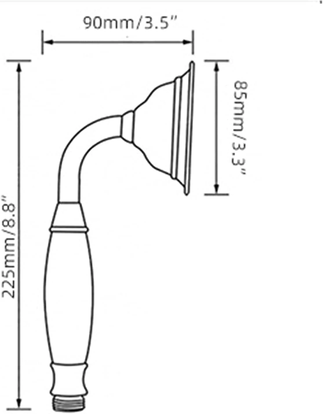 سردوش دستی برنجی، سردوش طلایی تک حالته، سردوش دستی گرد به همراه شلنگ استیل 1.5 متری مناسب برای حمام