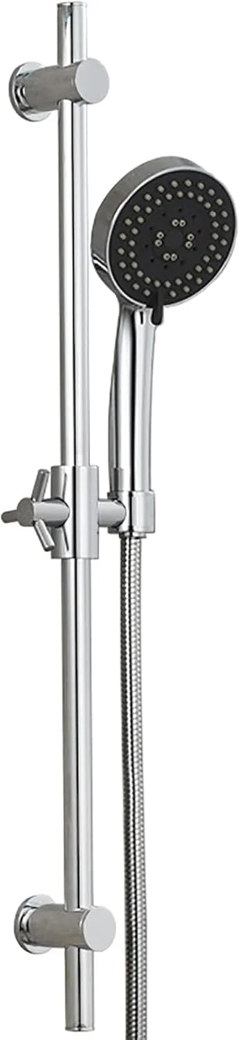 ست دوش دستی با میله لغزنده و شلنگ دوش، دوش دستی دیواری با 5 عملکرد و نگهدارنده، روکش کروم ست دوش دستی با میله لغزنده و شلنگ دوش، دوش دستی دیواری با 5 عملکرد و نگهدارنده، روکش کروم