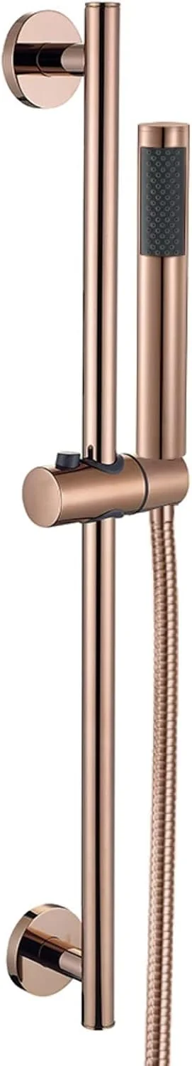 سری دوش دستی با میله لغزنده و شلنگ دوش، دوش دستی دیواری، دوش دستی برنجی با نگهدارنده دوش قابل تنظیم، شلنگ دوش 1.5 متری، رز گلد سری دوش دستی با میله لغزنده و شلنگ دوش، دوش دستی دیواری، دوش دستی برنجی با نگهدارنده دوش قابل تنظیم، شلنگ دوش 1.5 متری، رز گلد